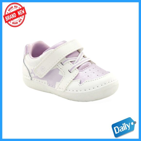 Infant Girl Stride Rite Soft Motion Apollo in Pink – Lucky Shoes Soft Motion Sneakers for Baby Girls, Hook Loop Closure, APMA Approved